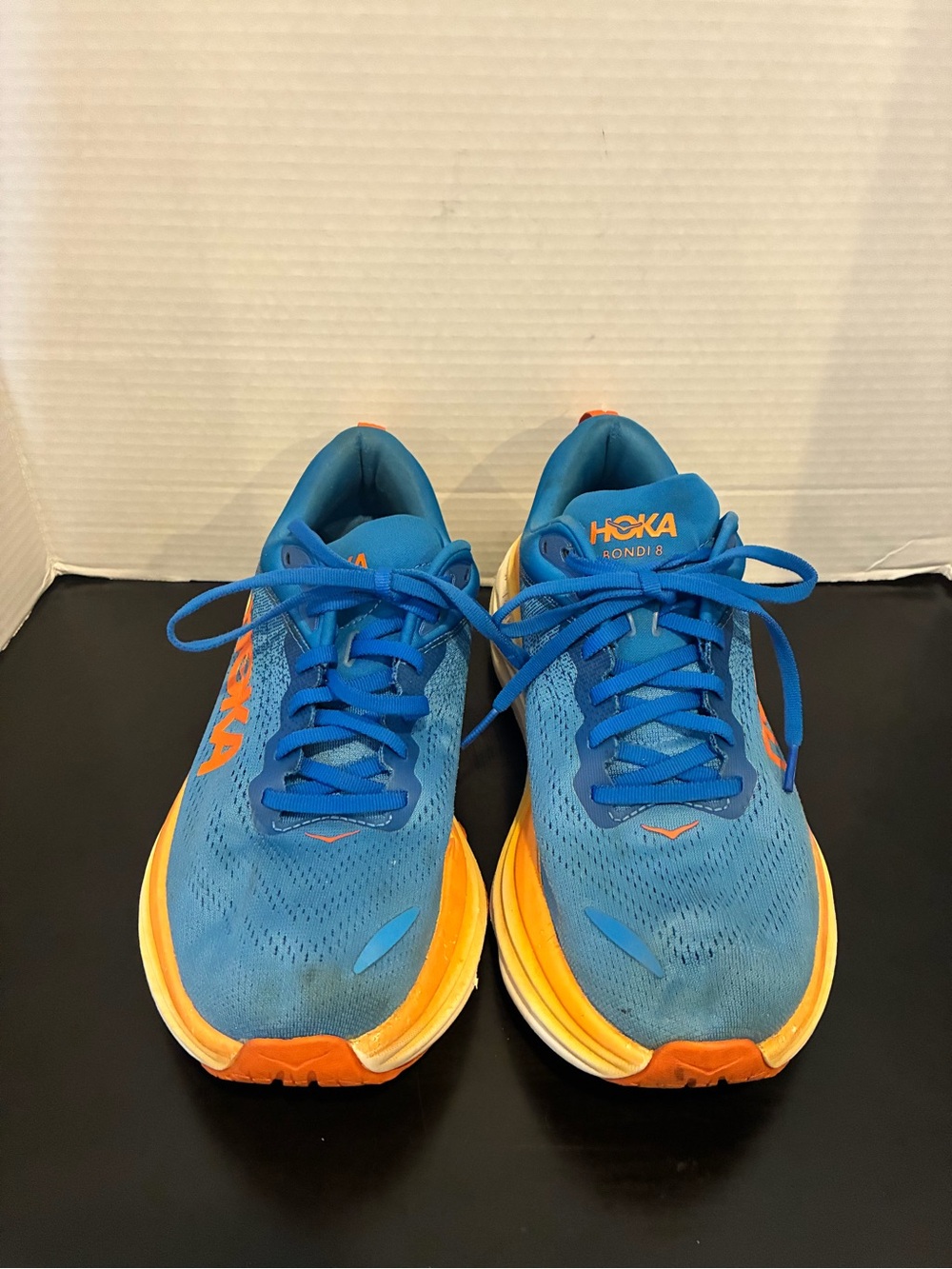 Hoka Men’s Blue and Orange Biondi 8 Running Sneakers